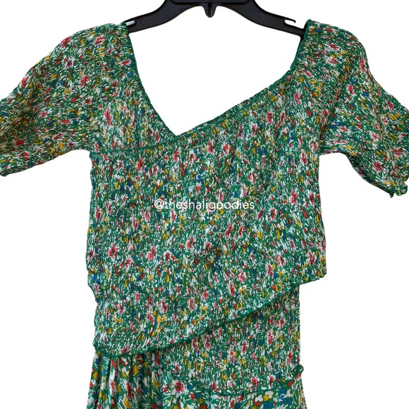 🚫SOLD🚫POUPETTE ST BARTH Soledad Midi Dress Green Floral Maxi - Picture 5 of 7